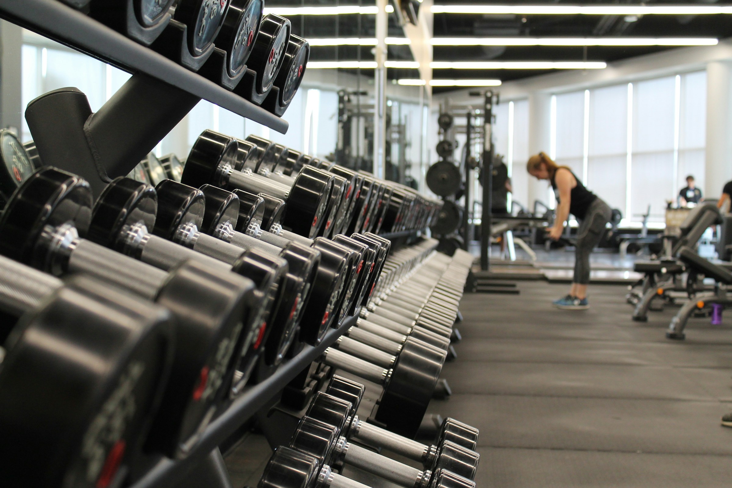 Gym equipment prepared for a training session